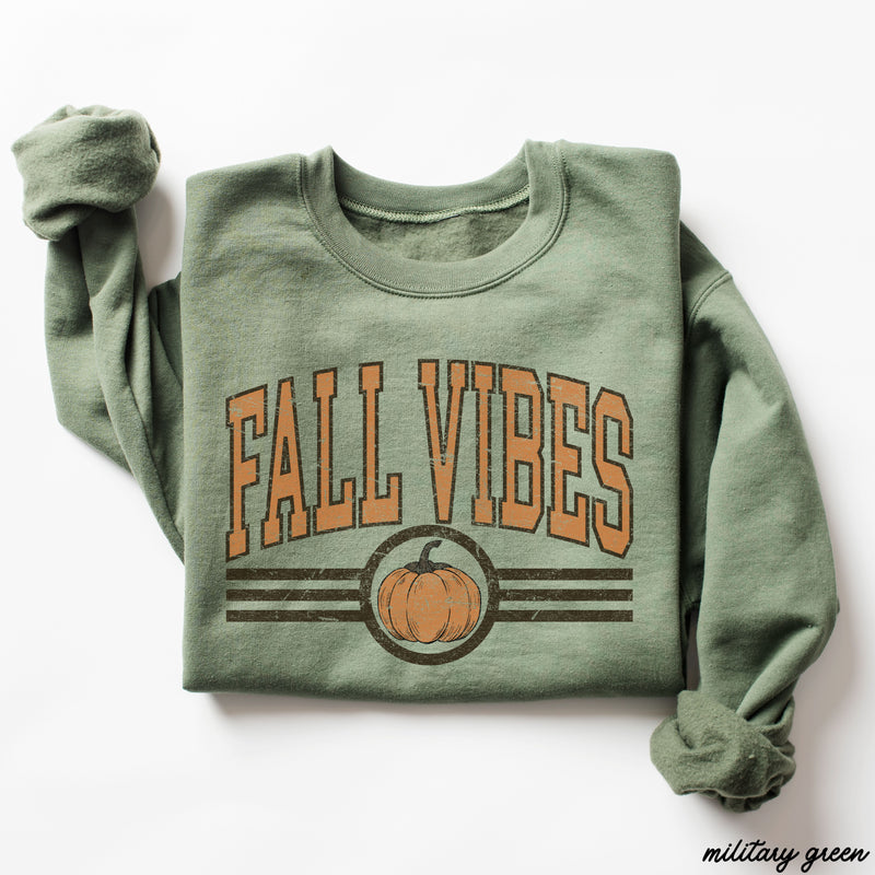 *Fall Vibes Pumpkin University Sweatshirt *5 Colors (S-3X)