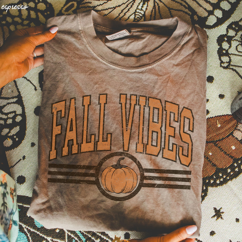 *Fall Vibes Pumpkin University Tee *6 Colors