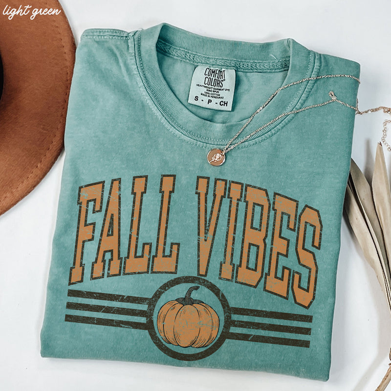 *Fall Vibes Pumpkin University Tee *6 Colors