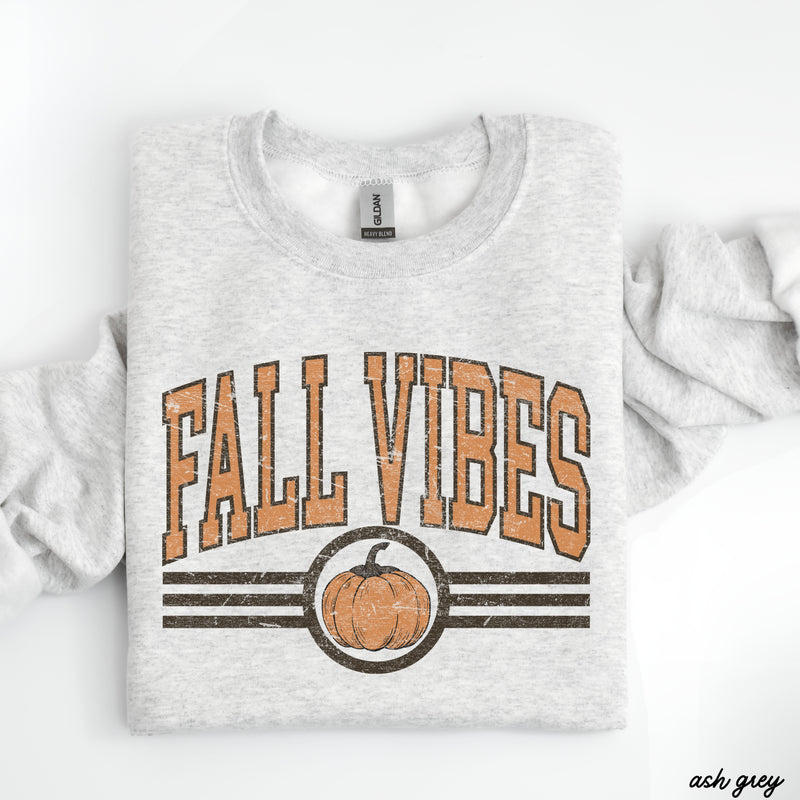 *Fall Vibes Pumpkin University Sweatshirt *5 Colors (S-3X)