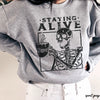 Pre-Order: Staying Alive Skeleton Coffee Sweatshirt *6 Colors (S-3X)