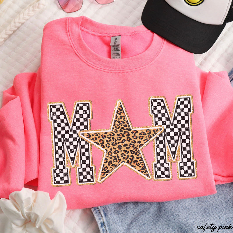 *Checkered Star Mom Sweatshirt *6 Colors (S-3X)