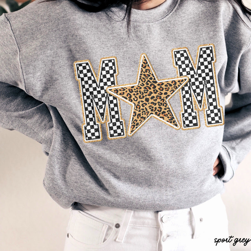 *Checkered Star Mom Sweatshirt *6 Colors (S-3X)