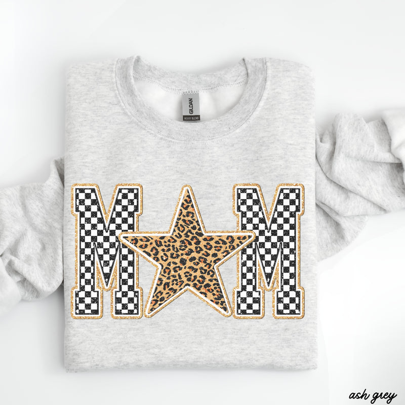 *Checkered Star Mom Sweatshirt *6 Colors (S-3X)