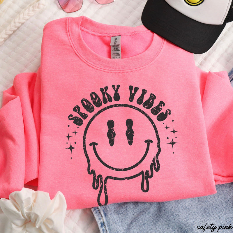 Pre-Order: Spooky Vibes Happy Face Sweatshirt *6 Colors (S-3X)