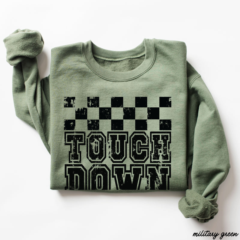 PRE-ORDER: Touch Down Checkered Sweatshirt *6 Colors (S-3X)