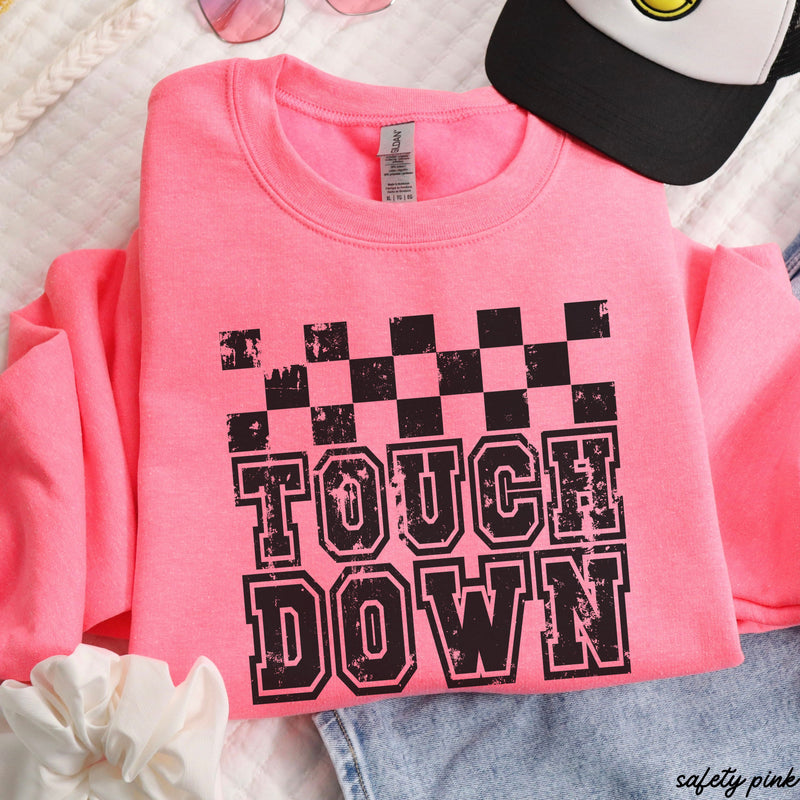 PRE-ORDER: Touch Down Checkered Sweatshirt *6 Colors (S-3X)