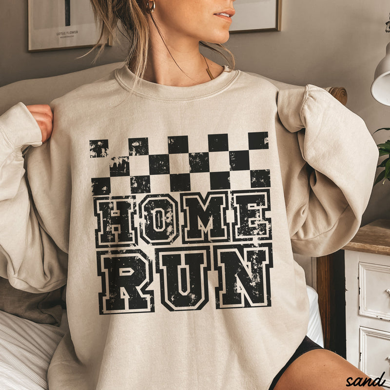 PRE-ORDER: Home Run Checkered Sweatshirt *6 Colors (S-3X)