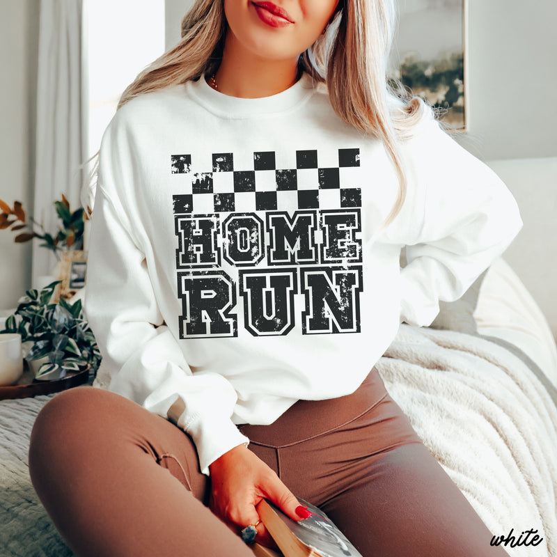 PRE-ORDER: Home Run Checkered Sweatshirt *6 Colors (S-3X)