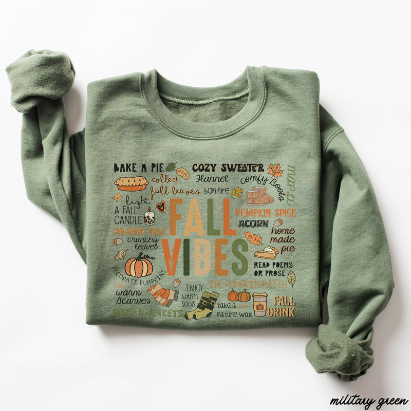 *Fall Vibes Collage Sweatshirt *5 Colors (S-3X)