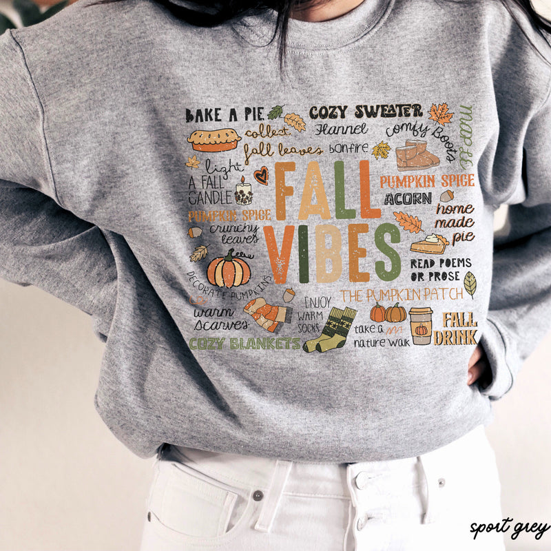 *Fall Vibes Collage Sweatshirt *5 Colors (S-3X)