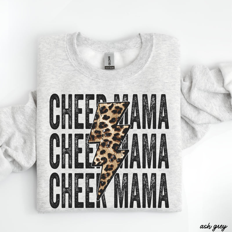 PRE-ORDER: Cheer Mama Leopard Bolt Sweatshirt *6 Colors (S-3X)