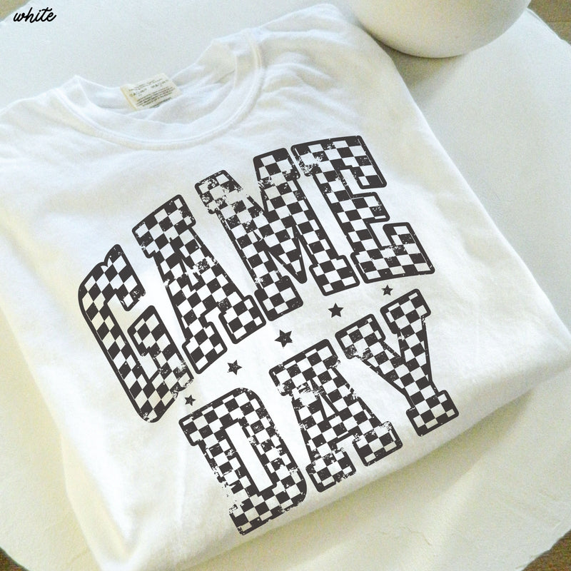 Pre-Order: Game Day Checkered Tee *12 Colors (S-3X)