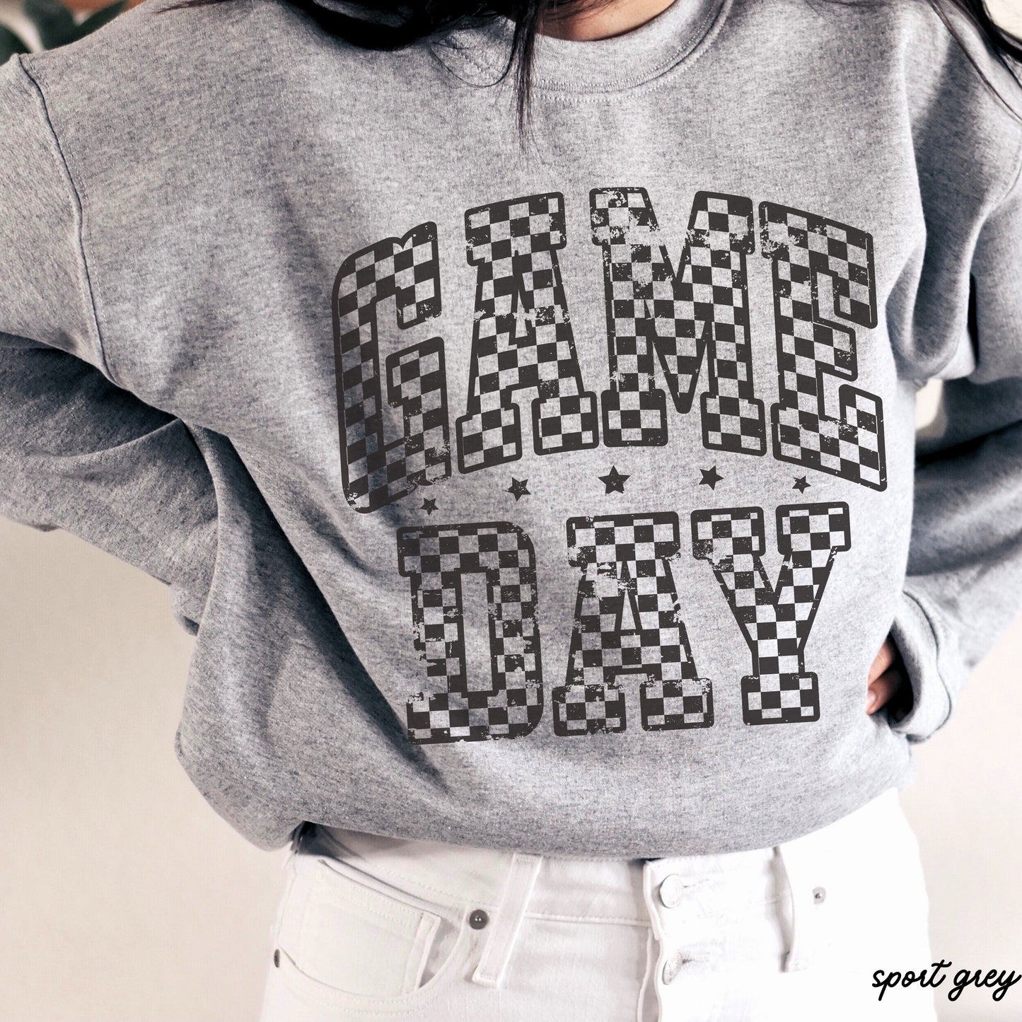 Game Day Checkered Sweatshirt *6 Colors (S-3X)