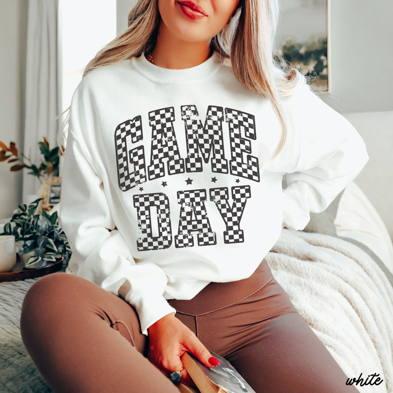 PRE-ORDER: Game Day Checkered Sweatshirt *6 Colors (S-3X)