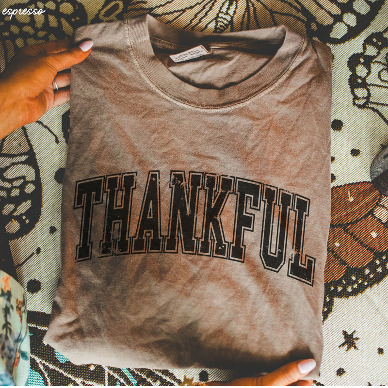 PRE-ORDER: Thankful University Tee *7 Colors (S-3X)