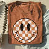 *Fall Checkered Happy Face Tee *6 Colors (S-3X)