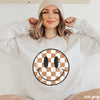 *Fall Checkered Happy Face Sweatshirt *4 Colors (S-3X)