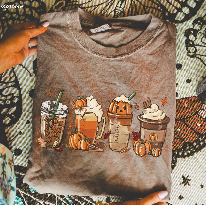 *Fall Coffee Drinks Tee *6 Colors (S-3X)