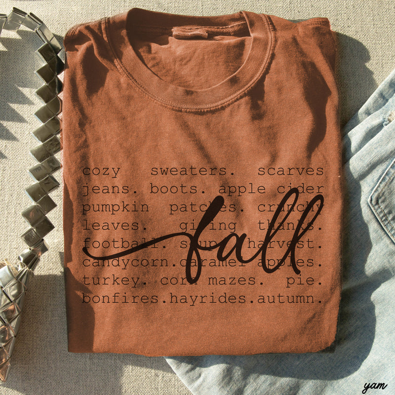 Pre-Order: Fall Words Tee *5 Colors (S-3X)