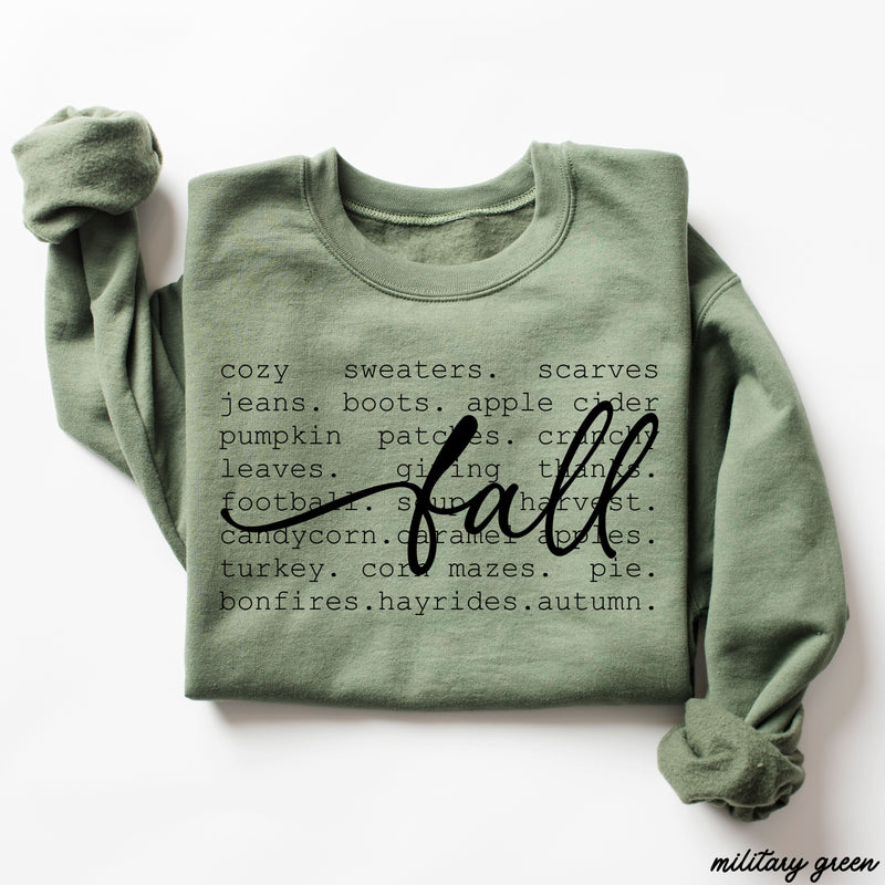 Pre-Order: Fall Words Sweatshirt *5 Colors (S-3X)