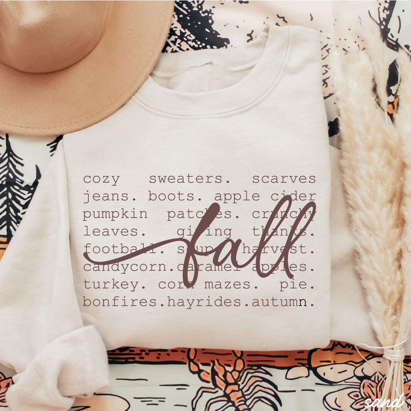 Pre-Order: Fall Words Sweatshirt *5 Colors (S-3X)