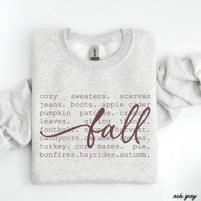 Pre-Order: Fall Words Sweatshirt *5 Colors (S-3X)