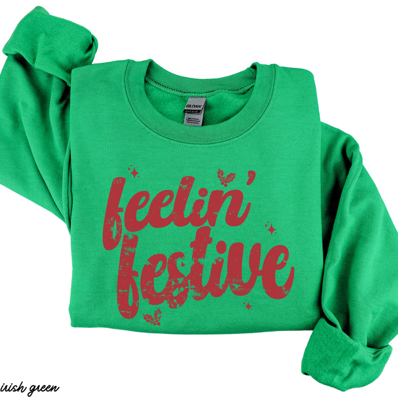 Pre-Order: Feelin' Festive Sweatshirt *6 Colors (S-3X)