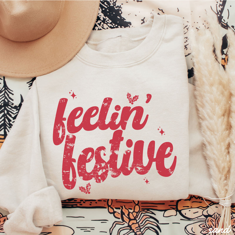 Pre-Order: Feelin' Festive Sweatshirt *6 Colors (S-3X)