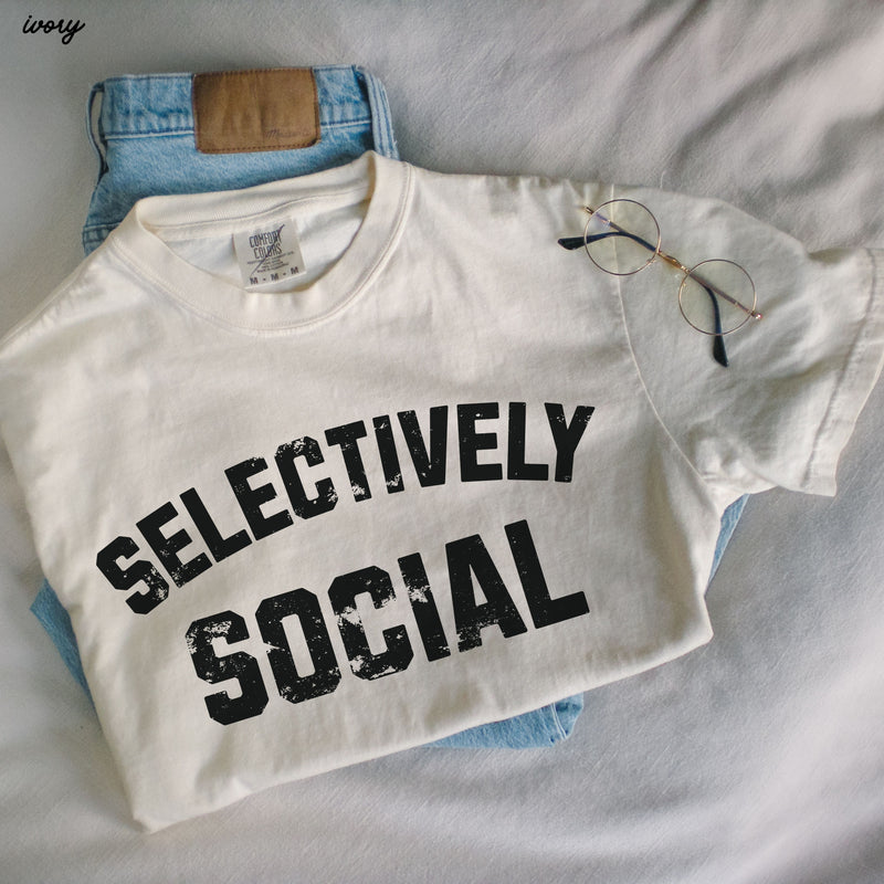 Pre-Order: Selectively Social Tee *9 Colors (S-3X)