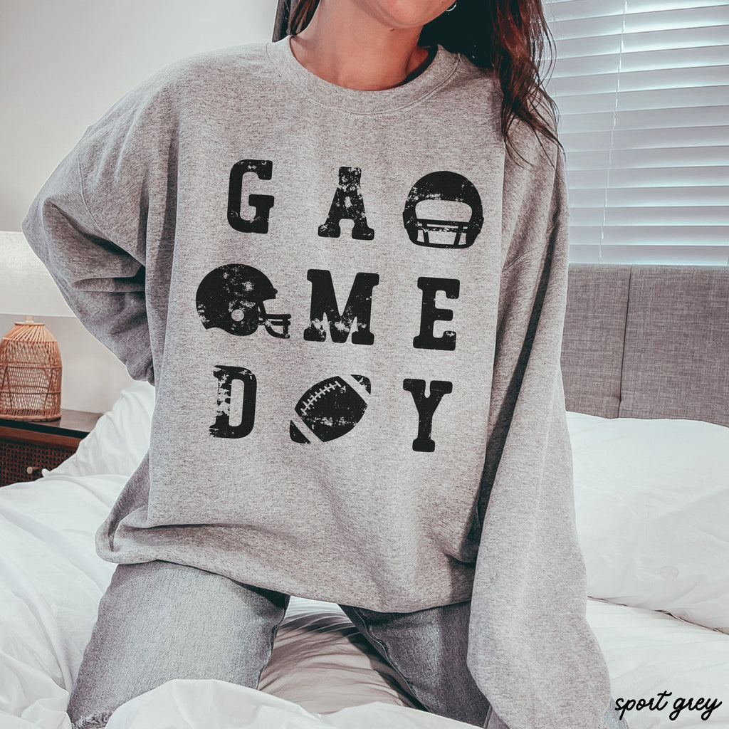 PRE-ORDER: Game Day Letters Sweatshirt *6 Colors (S-3X)