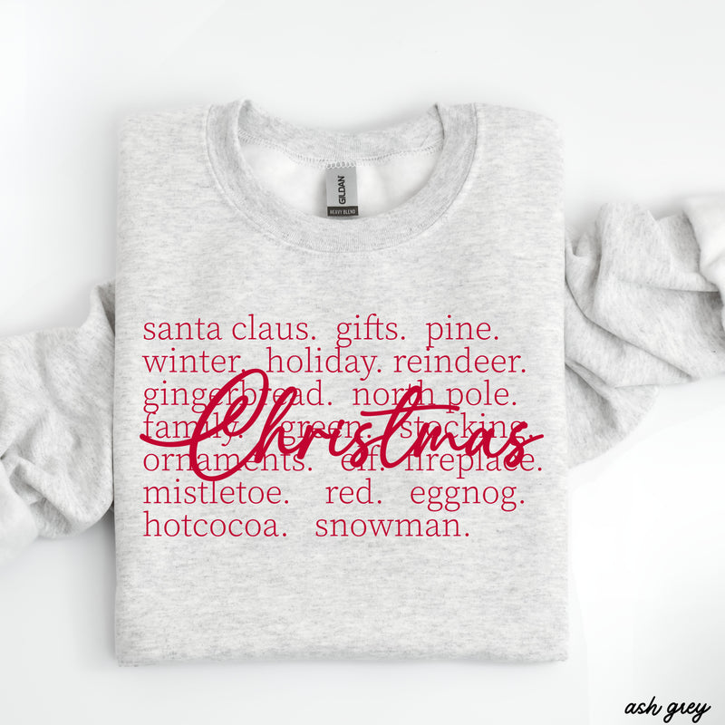 Pre-Order: Christmas Words Sweatshirt *7 Colors (S-3X)