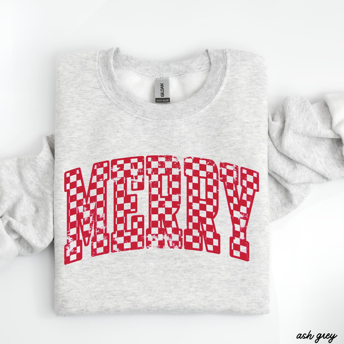Checkered Merry Sweatshirt *5 Colors (S-3X)