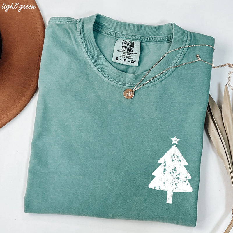 Pre-Order: Xmas Tree Pocket Tee *7 Colors (S-3X)