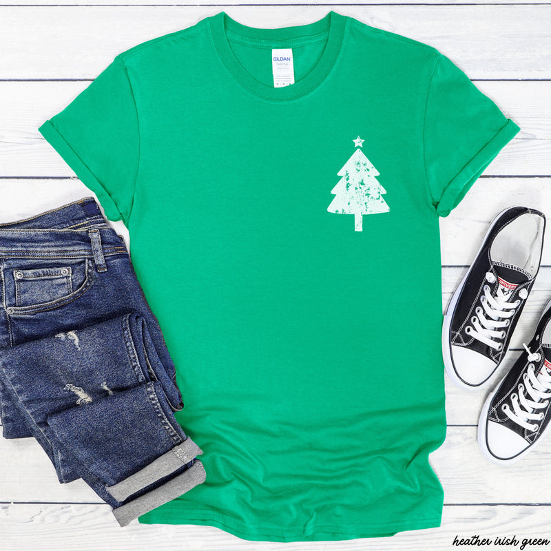 Pre Order: Xmas Tree Pocket Tee *4 Colors (S-3X)