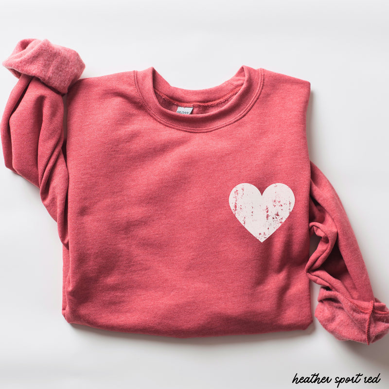 Pre-Order: Pocket Heart Sweatshirt *6 Colors (S-3X)