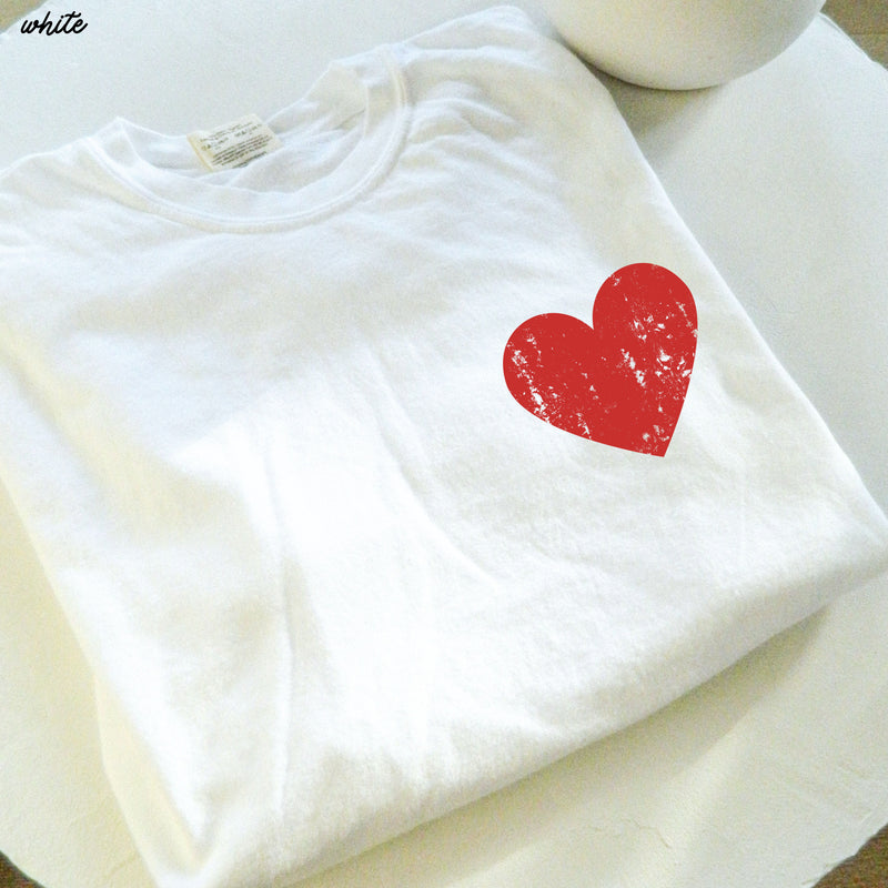 Pre-Order: Pocket Heart Tee *7 Colors (S-3X)