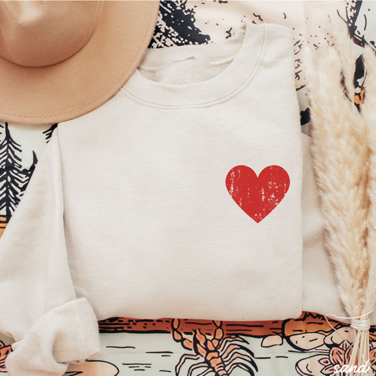 Pocket Heart Sweatshirt *6 Colors (S-3X)