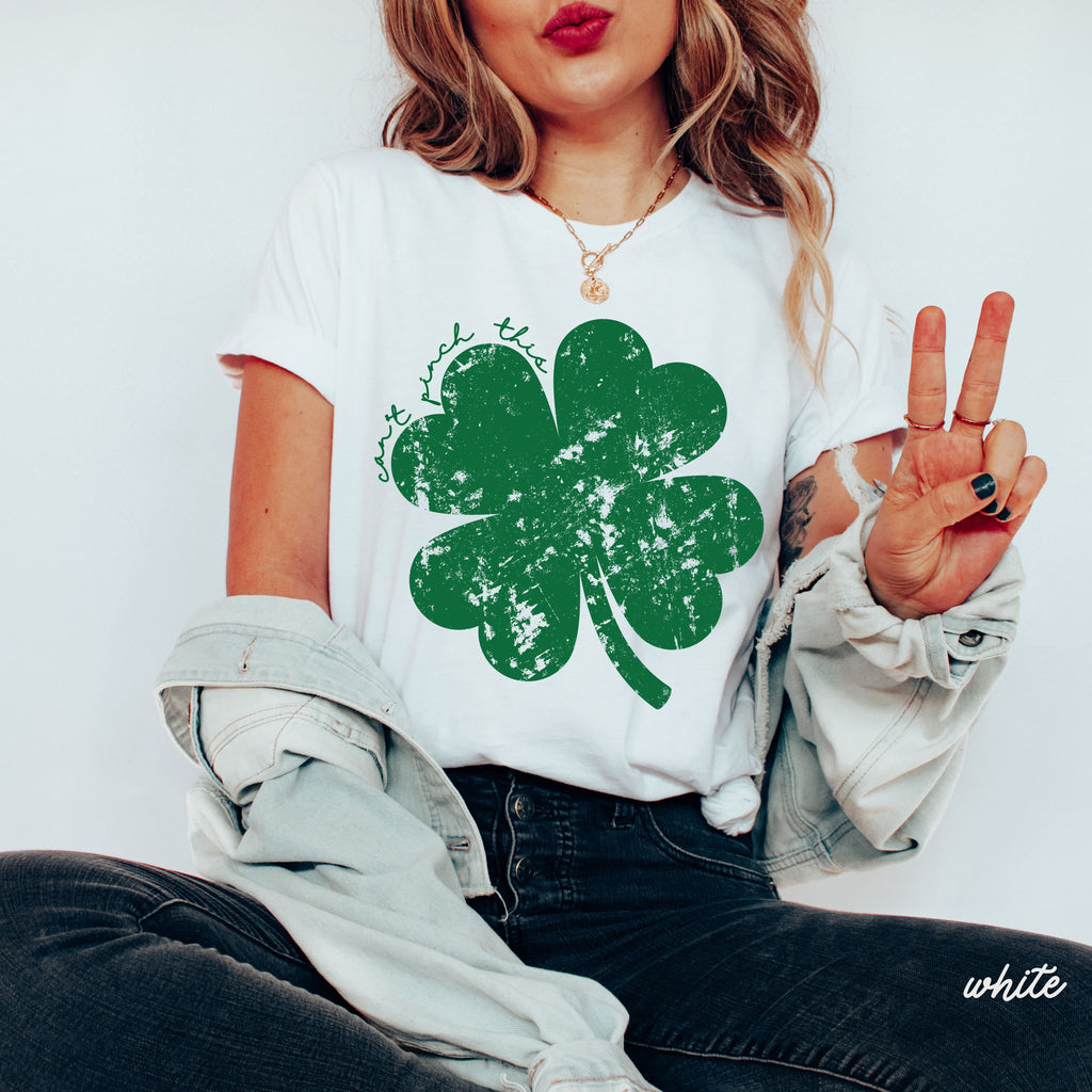 Distressed Shamrock Can't Pinch This Gildan Tee *5 Colors (S-3X)