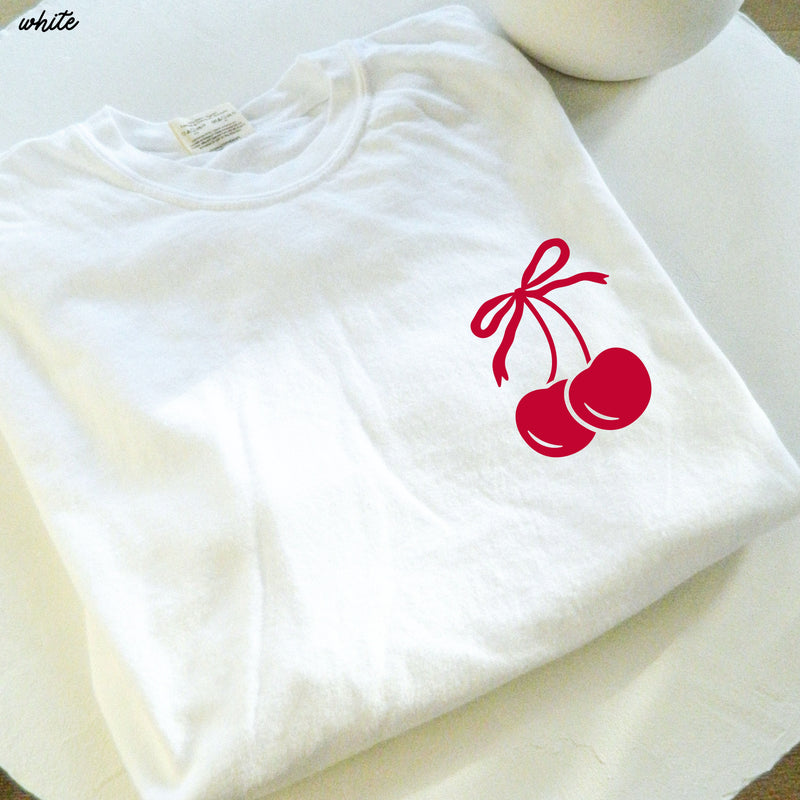 Pocket Cherry Coquette Tee *5 Colors (S-3X)