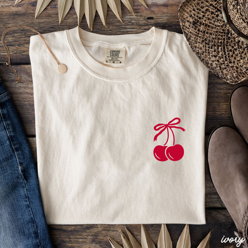 Pocket Cherry Coquette Tee *5 Colors (S-3X)