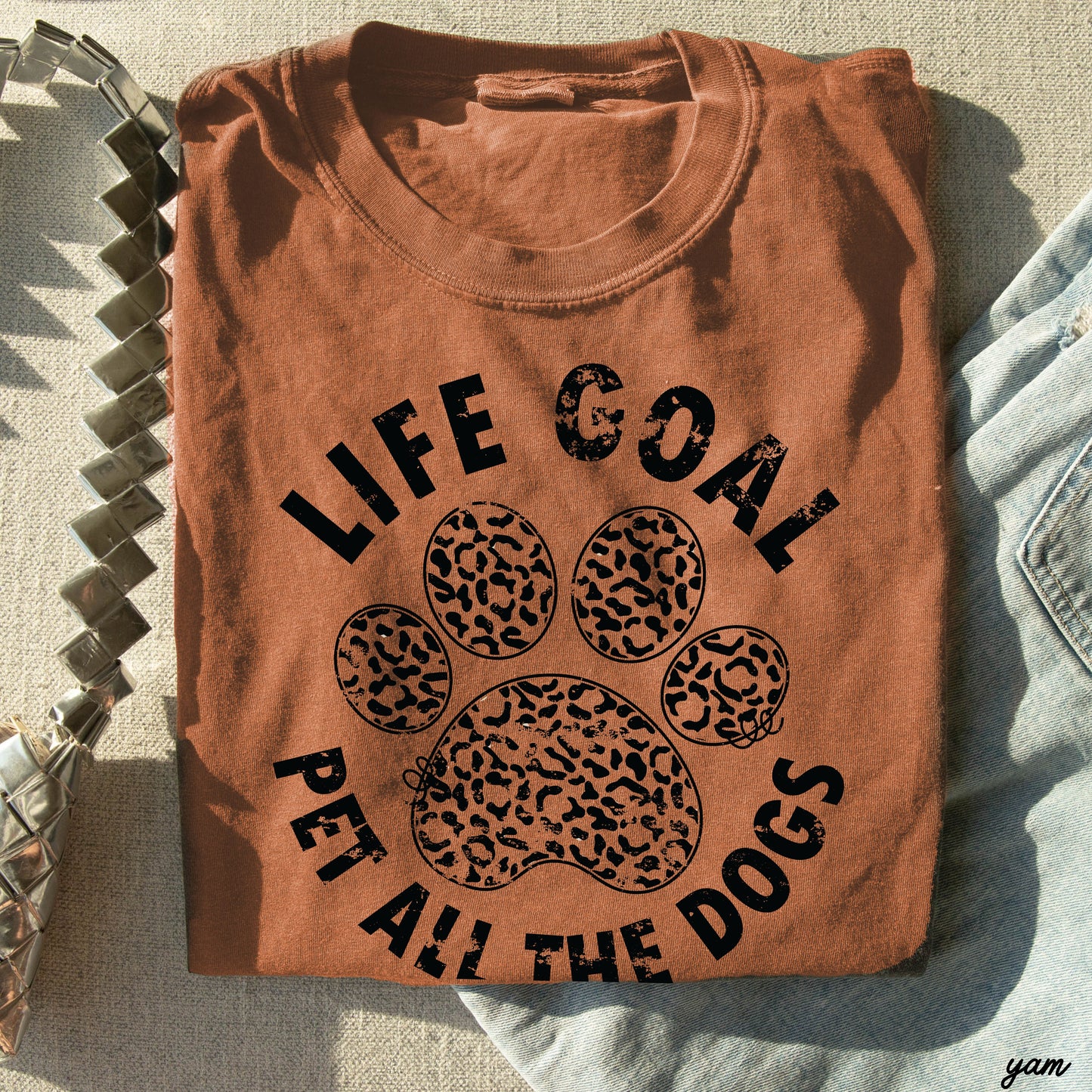 Pet All The Dogs Leopard Paw Tee *13 Colors (S-3X)