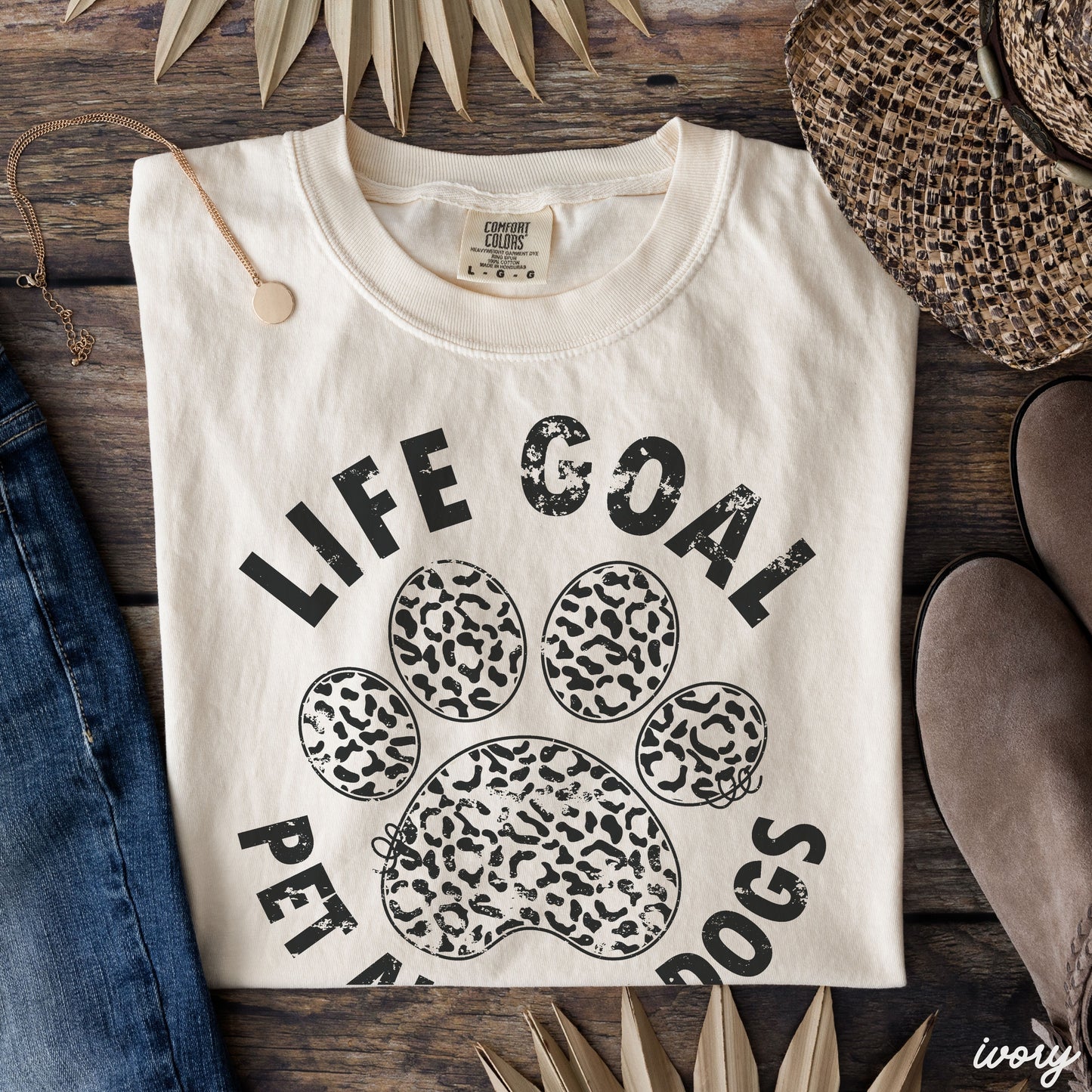 Pet All The Dogs Leopard Paw Tee *13 Colors (S-3X)