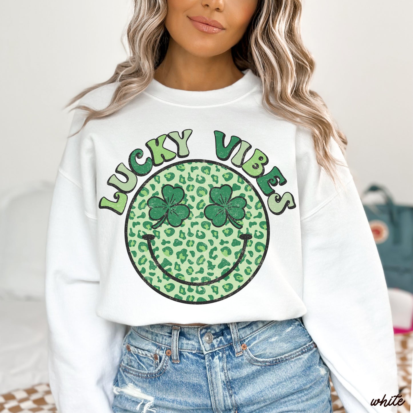 Lucky Vibes Happy Face Sweatshirt *5 Colors (S-3X)