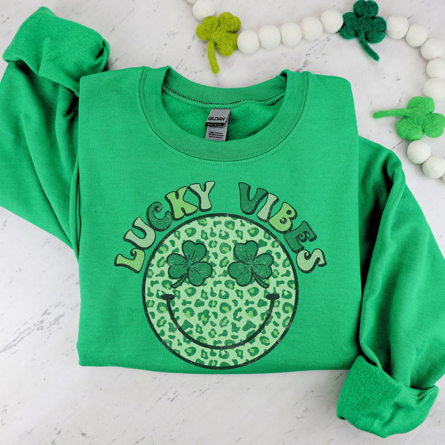 Lucky Vibes Happy Face Sweatshirt *5 Colors (S-3X)