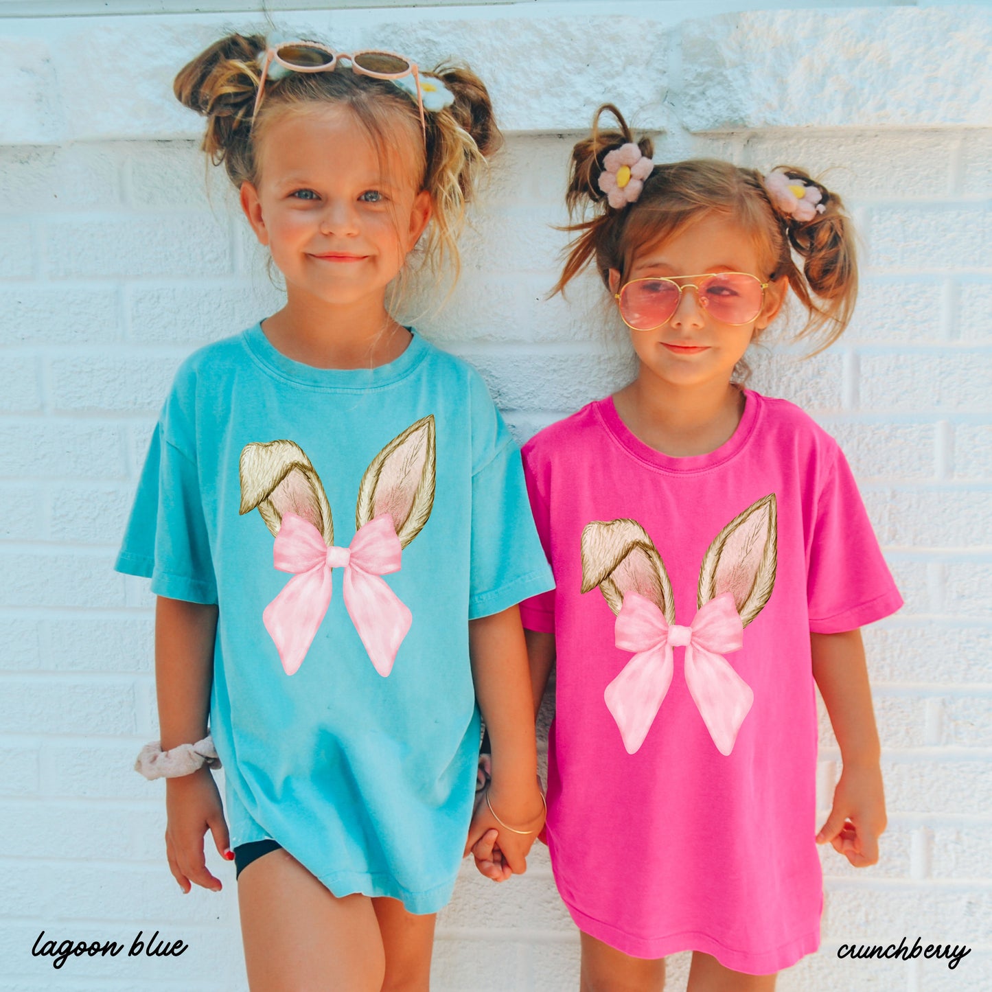 No Name YOUTH Coquette Bunny Ears Comfort Colors Tee *6 Colors (S-3X)