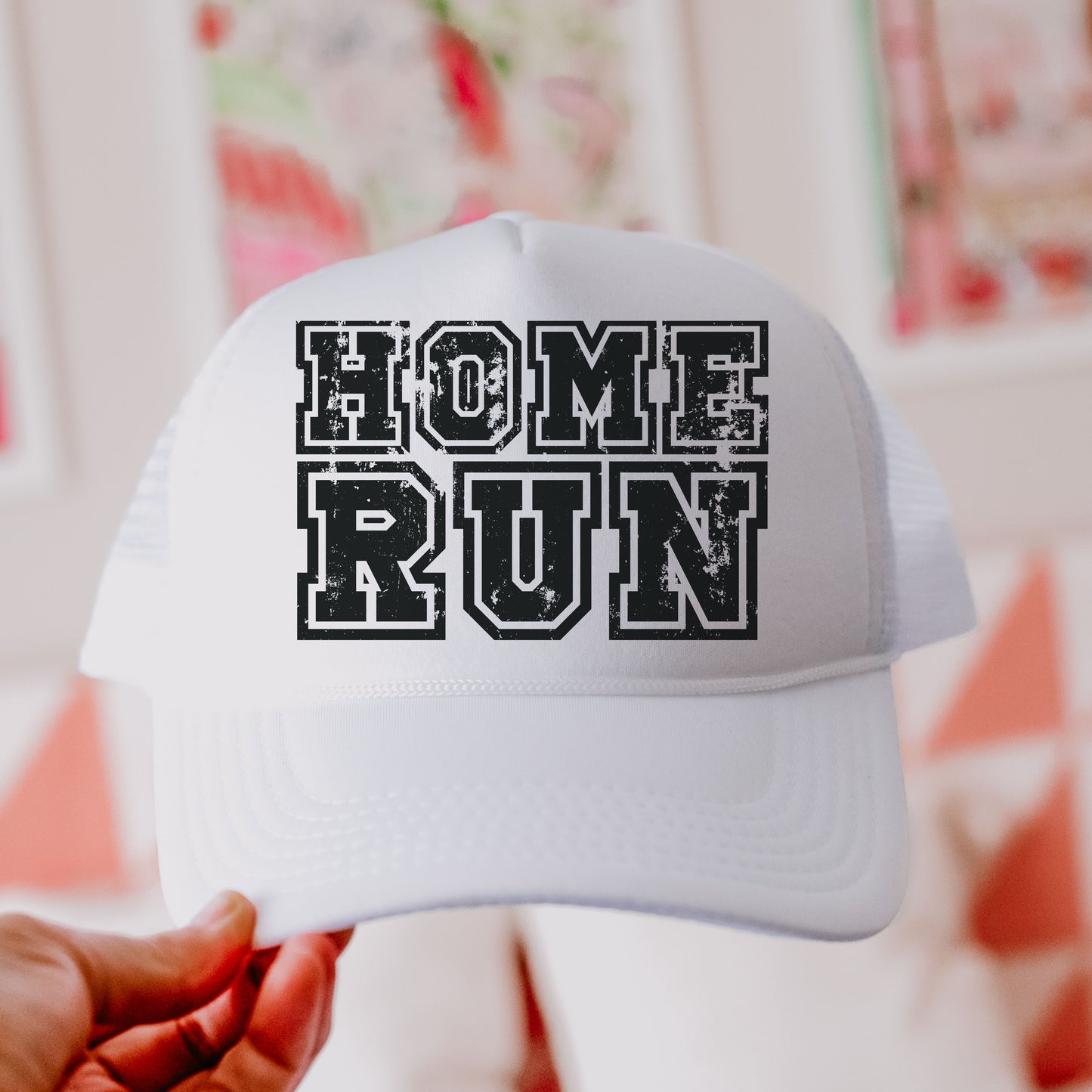 Checkered Home Run Trucker Hat *5 Colors