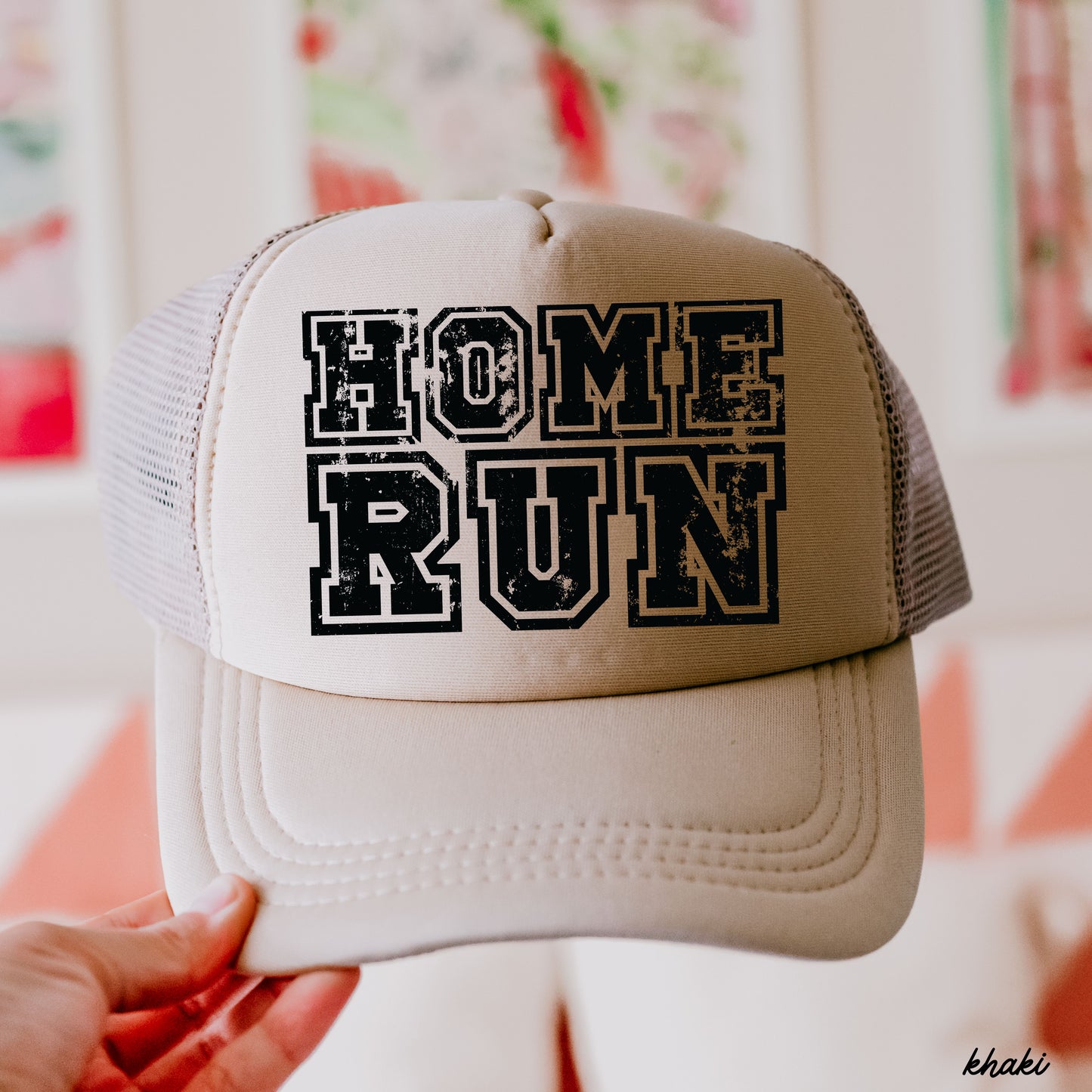 Checkered Home Run Trucker Hat *5 Colors