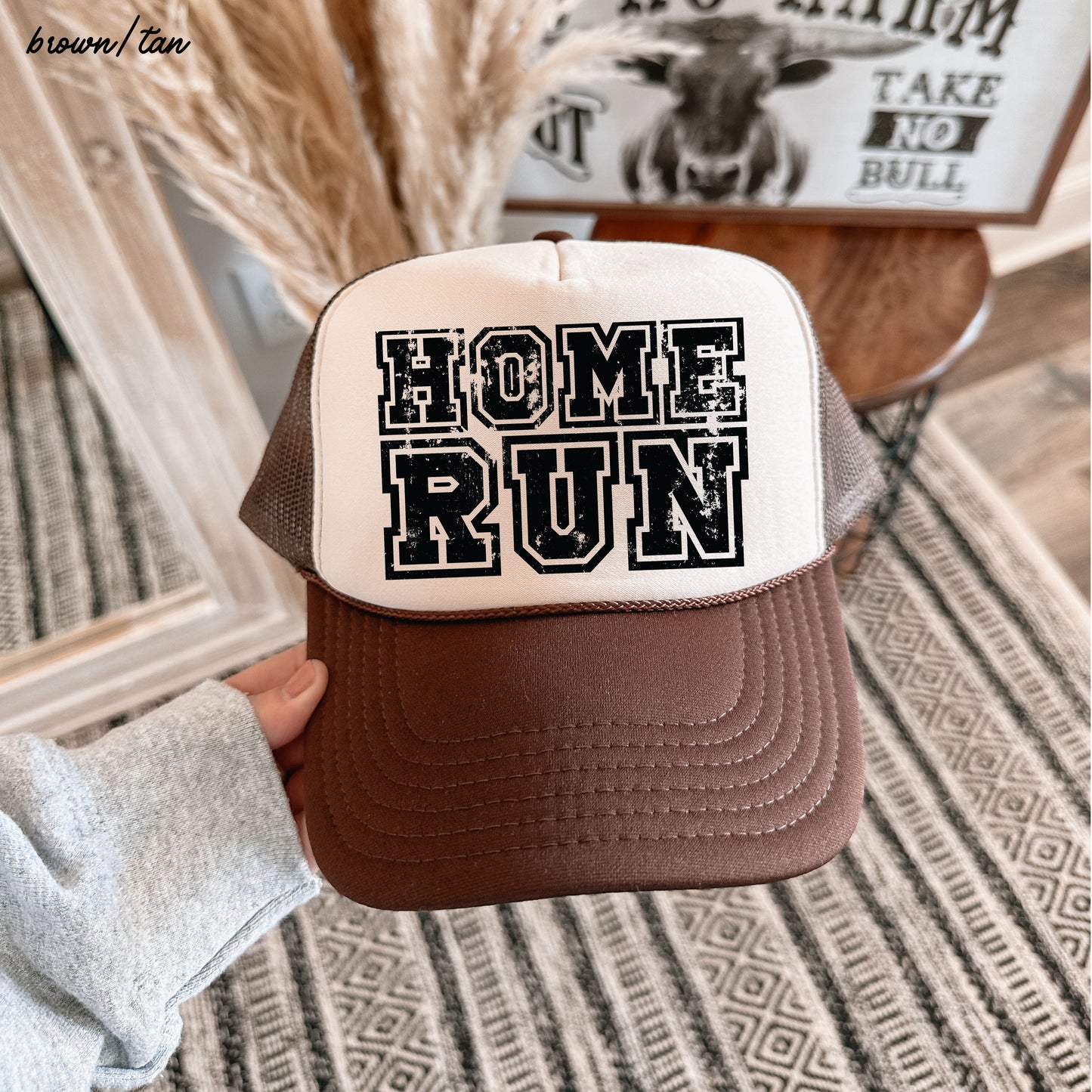 Checkered Home Run Trucker Hat *5 Colors