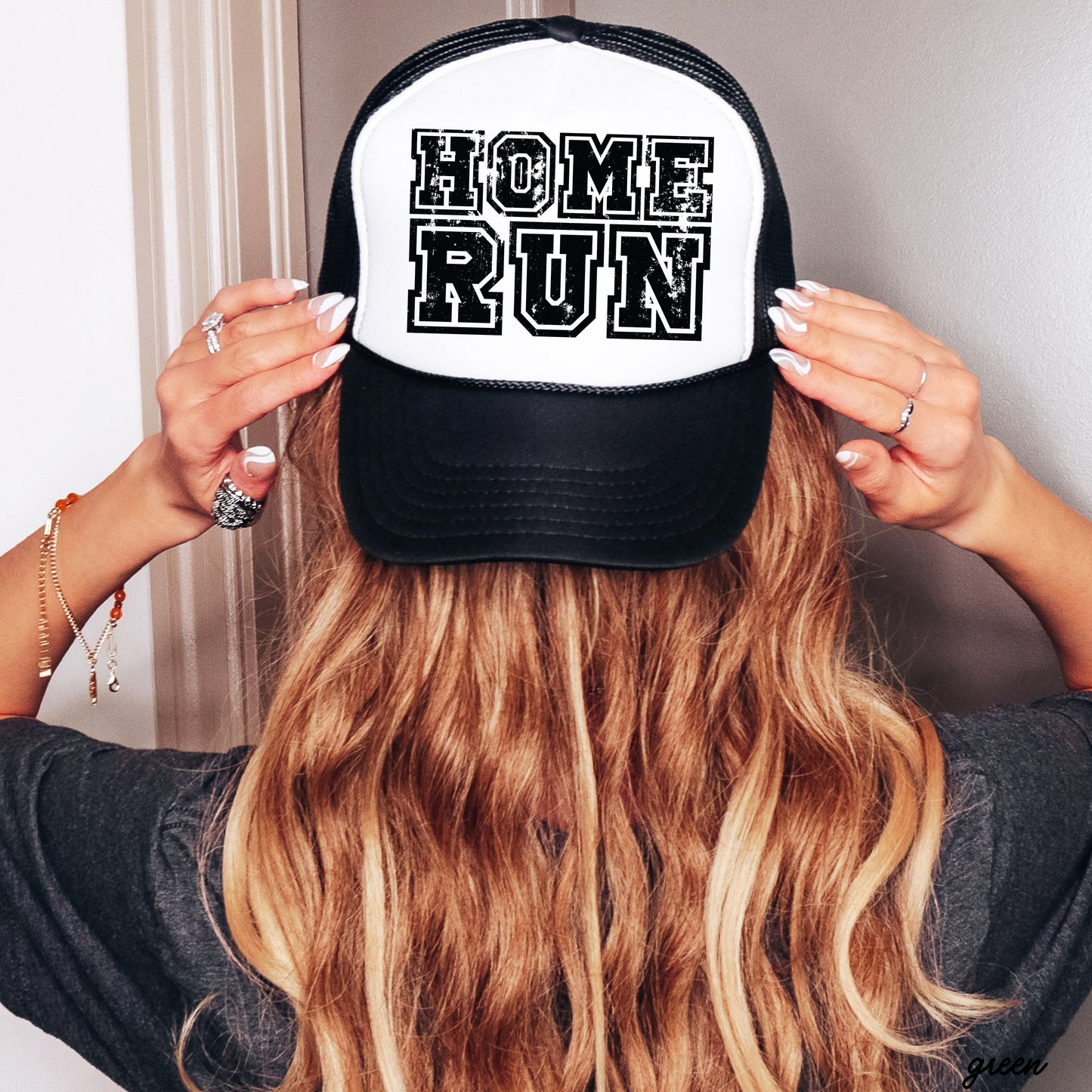 Checkered Home Run Trucker Hat *5 Colors